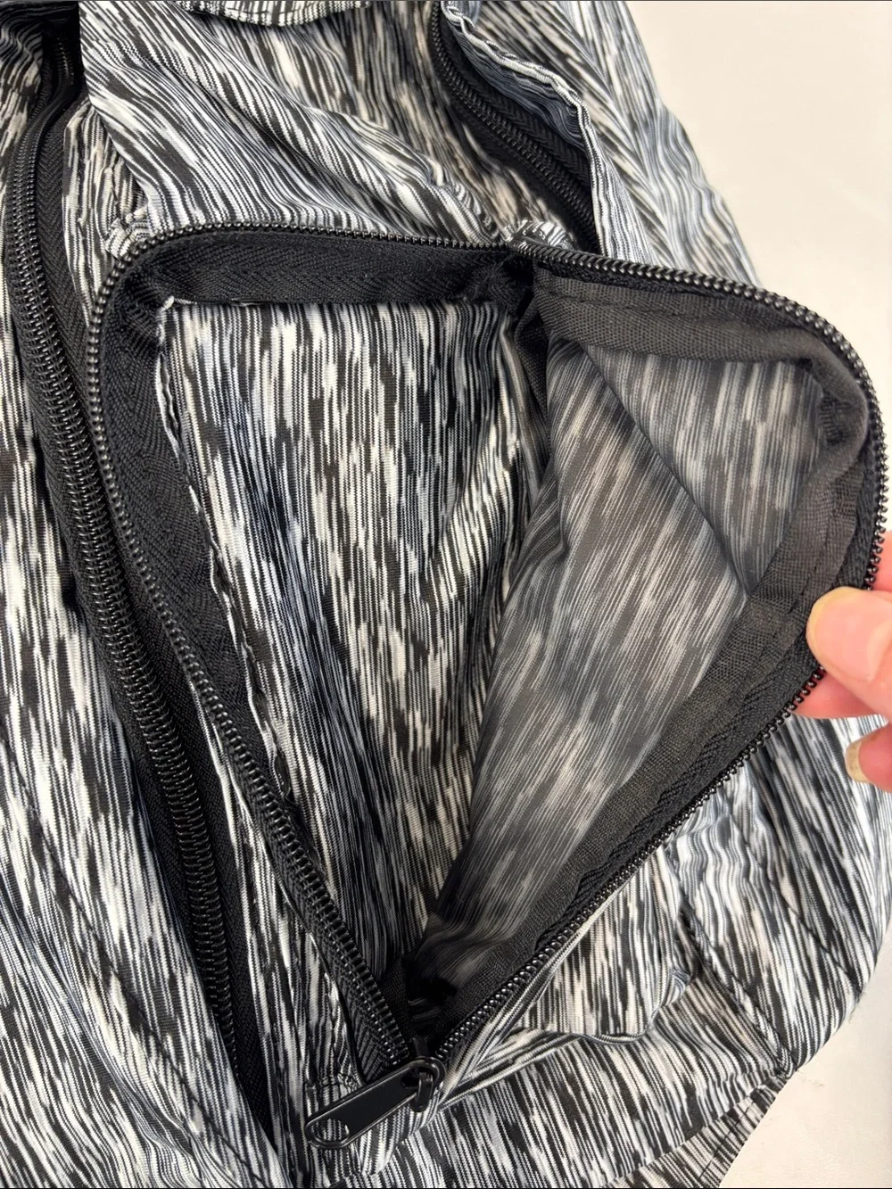 KAVU Rope Sling Bag Black and White Polyester